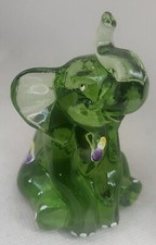 Vidro Fenton Lenox “Fern the Little Green Elephant” pintado à mão 3,5" FLOR ALTA, usado comprar usado  Enviando para Brazil
