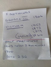 Farthings half farthings for sale  CHRISTCHURCH
