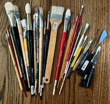 26 pincéis de tinta acrílica artista plano/redondo, pequeno a grande + 5 facas paleta comprar usado  Enviando para Brazil