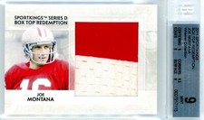 2011 SPORTKINGS JOE MONTANA BOX TOP REDEMPTION - BGS PERFEITO ESTADO 9 - CAMISA USADA NO JOGO! comprar usado  Enviando para Brazil