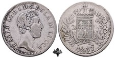 LUCCA DUCATO 2 lire 1837 RARA ARGENTO Carlo Ludovico di Borbone comprar usado  Enviando para Brazil