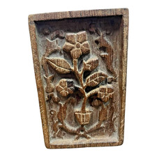 Quadro antigo feito à mão de madeira com design de flor fina em relevo para pendurar na parede comprar usado  Enviando para Brazil