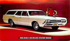 CARTÃO POSTAL ANTIGO AUTOMÁTICO, 1966 OLDSMOBILE DELUXE STATION WAGON, VINTAGE (T245) comprar usado  Enviando para Brazil