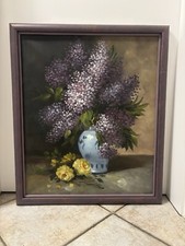 ölbild flieder vase gebraucht kaufen  Erftstadt