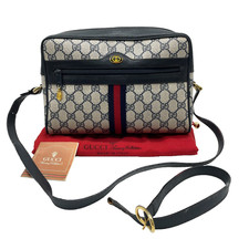 Autêntica bolsa de ombro GucciGG Supreme Sherry Line PVC couro marinho 63.02.005 NS060596 comprar usado  Enviando para Brazil