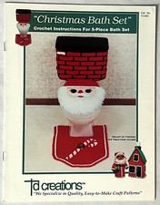 Conjunto de banho de Natal feriado banheiro padrão crochê livro tampa tanque tapete caixa de tecido comprar usado  Enviando para Brazil