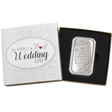 Convite de casamento datado de 2025 1 oz .999 barra de prata por SilverTowne em caixa de presente comprar usado  Enviando para Brazil
