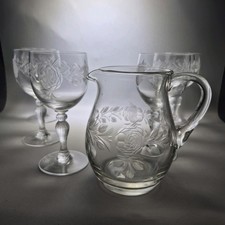 Crystal etched wine for sale  NORWICH