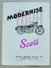 Modernise scott motorcycle for sale  LEICESTER