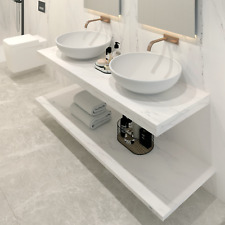 Bancada Reta Vicenza em DEKTON 4 mm com furação para Lavatório Duplo de pousar comprar usado  Enviando para Brazil