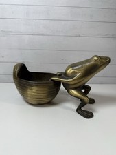 Objeto decorativo vintage: sapo de latão e concha – prato de bugigangas, plantador, usado comprar usado  Enviando para Brazil