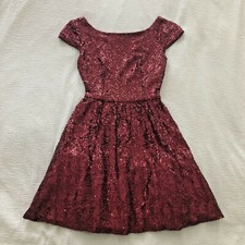 Vestido de festa vermelho Windsor lantejoulas coquetel tamanho 3/4 fora do ombro pescoço barco costas baixas comprar usado  Enviando para Brazil