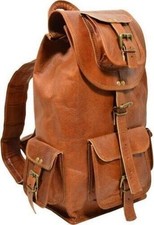 Mochila de viagem 16"" feita à mão de couro genuíno mochila escolar nova comprar usado  Enviando para Brazil