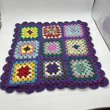 Capa de almofada quadrada de crochê feita à mão da vovó roxa 45cm comprar usado  Enviando para Brazil