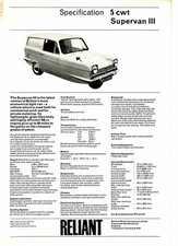 Reliant cwt supervan for sale  RUSHDEN