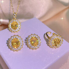 Novo Conjunto de Joias de Natal Amarelo Citrino Mix Cor Ouro Feminino Brinco Pingentes comprar usado  Enviando para Brazil