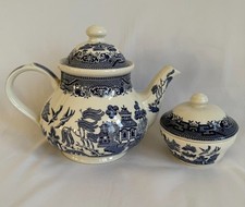 Churchill blue willow for sale  LONDON