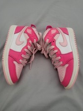 ( Nike Air Jordan 1 Mid Fierce Pink Girls Youth Shoes (Size 12c)  for sale  West Palm Beach