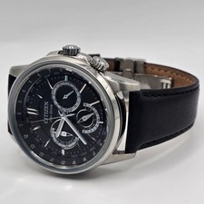 Relógio Citizen masculino clássico data anel Eco-Drive couro preto 44 mm Bu2100-05E, usado comprar usado  Enviando para Brazil