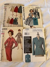 Lote de 4 Padrões de Costura Vintage - Saia, Jaqueta, Terno - Gama de Tamanhos comprar usado  Enviando para Brazil