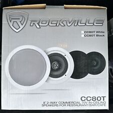 Altavoces Rockville CC80T 2 Blancos 8" Comerciales 70 V Techo Al ras Pared Mt segunda mano  Embacar hacia Argentina