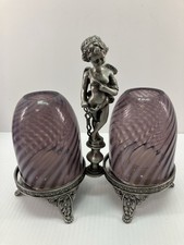 LÂMPADA DE LUZ DUPLA FADA REDEMOINHO OPALA ROXA FENTON com suporte espelhado querubim comprar usado  Enviando para Brazil