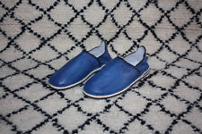 Babouches cuir bleu d'occasion  Les Pieux