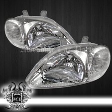 Par de lâmpadas de farol de substituição cromadas transparentes para 96-98 Honda Civic EJ EK 2/4DR comprar usado  Enviando para Brazil
