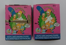 Topps 1990 Os Simpsons 2 caixas de cartão de exibição "VAZIAS" e 32 embalagens FRETE RÁPIDO, usado comprar usado  Enviando para Brazil