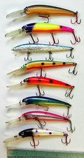 8 boas iscas usadas Walleye - Bombardeiro Deep Long A's, etc. - Cores incríveis! comprar usado  Enviando para Brazil