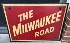 Placa de ferrovia vintage Milwaukee Road 22 3/4" X 16 3/4" comprar usado  Enviando para Brazil