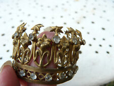 Usado, antiga coroa real de metal dourado ornamentado com strass francês para estátuas comprar usado  Enviando para Brazil