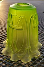 Green glass lamp for sale  CHESSINGTON