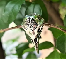 Raven Caveira ieme de impressionante Pingente Prata Esterlina 925 nórdica VIKING Amuleto Talismã comprar usado  Enviando para Brazil