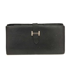 Carteira dupla longa de couro HERMES Bearn Taurillon Clemence preta/2BG1958 comprar usado  Enviando para Brazil