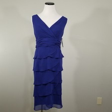 Vestido feminino Jessica Howard com babados em camadas tamanho 14 sem mangas bainha azul novo com etiquetas, usado comprar usado  Enviando para Brazil