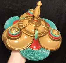 Usado, Candelabro antigo vintage Egyptian Revival policromado 3 luminárias de teto comprar usado  Enviando para Brazil