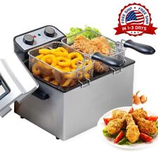 Freidora electrica de aceite comercial fritadeira de papas fritas 3 canastas NOVO comprar usado  Enviando para Brazil