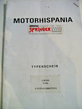 Typenschein, Datenauszug, Betrieberlaubnis Motorhispania Cross Grün na sprzedaż  Wysyłka do Poland