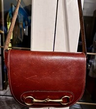 Bolsa de ombro equestre de couro genuíno marrom rústica, feita na Argentina comprar usado  Enviando para Brazil