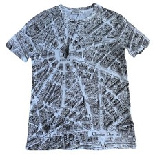 Camiseta Christian Dior Paris estampa mapa preto e branco 8AU M comprar usado  Enviando para Brazil