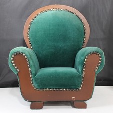 Cadeira de braço Dayton Hudson vitoriana verde veludo para bonecas 18", usado comprar usado  Enviando para Brazil