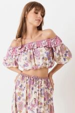 Blusa Camponesa SPELL & THE GYPSY COLLECTIVE Buttercup Cropped TAMANHO PEQUENO Floral comprar usado  Enviando para Brazil