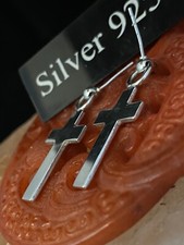Silver cross earrings for sale  BRIGHTON