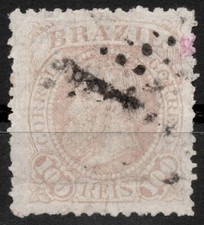RHM:BR 59 Mi:BR 54 Sg:BR 77 1883 Brasil 100 Rs DOM PEDRO II FUNDO LINHADO comprar usado  Enviando para Brazil