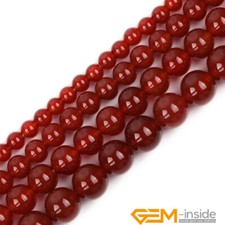 Contas soltas redondas de ágata vermelha natural furo grande para fazer joias 15" YB comprar usado  Enviando para Brazil