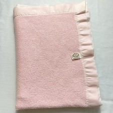 Cobertor térmico vintage 36x50 Baby Gordon waffle 100% Orlon acabamento acetinado rosa claro comprar usado  Enviando para Brazil