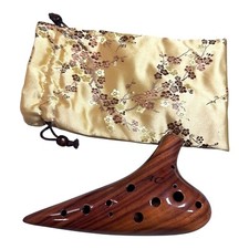 Usado, Antigo instrumento musical de madeira 12 furos Ocarina Alto C madeira de acácia tenor C Ocarina comprar usado  Enviando para Brazil