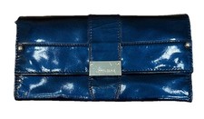 UMA LINDA BOLSA DE MÃO JIMMY CHOO AZUL CLUCH EM AZUL COM EMBLEMAS DOURADOS, usado comprar usado  Enviando para Brazil