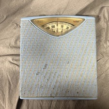 Vintage Sears Balança de Banheiro de Metal Textura Tecida Azul Feita Nos EUA Década de 1960 Década de 1970 comprar usado  Enviando para Brazil